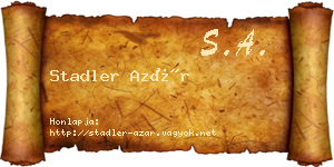 Stadler Azár névjegykártya